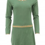 Zelené šaty s dlouhým rukávem Tranquillo Maja