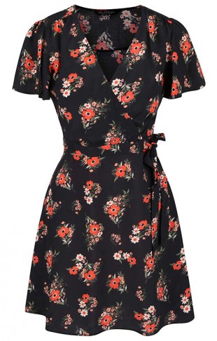 Černé květované letní šaty Miss Selfridge
