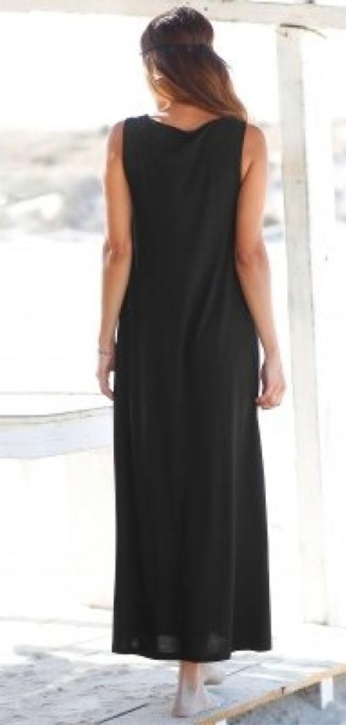 Dlouhé černé letní šaty