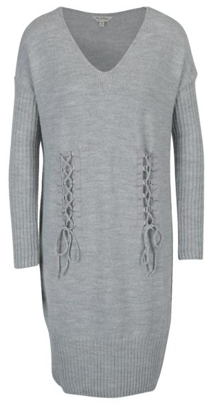 Zimní svetrové pletené šaty s dlouhým rukávem