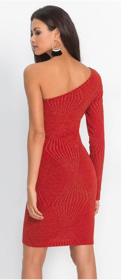 Červené šaty na jedno rameno