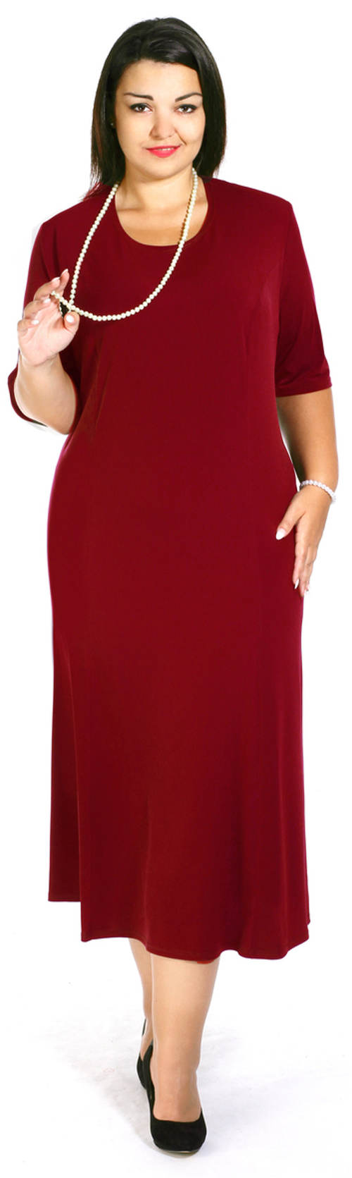 Červené jednobarevné dámské šaty Petrklíč