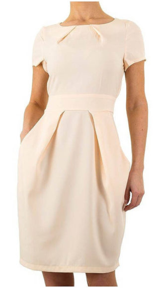 Béžové dámské šaty s balonovou sukní