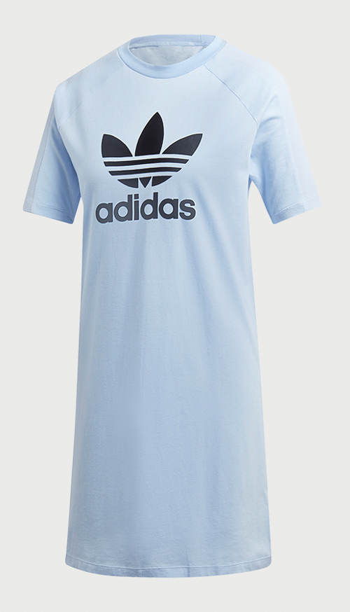 Světle modré šaty adidas s krátkým rukávem