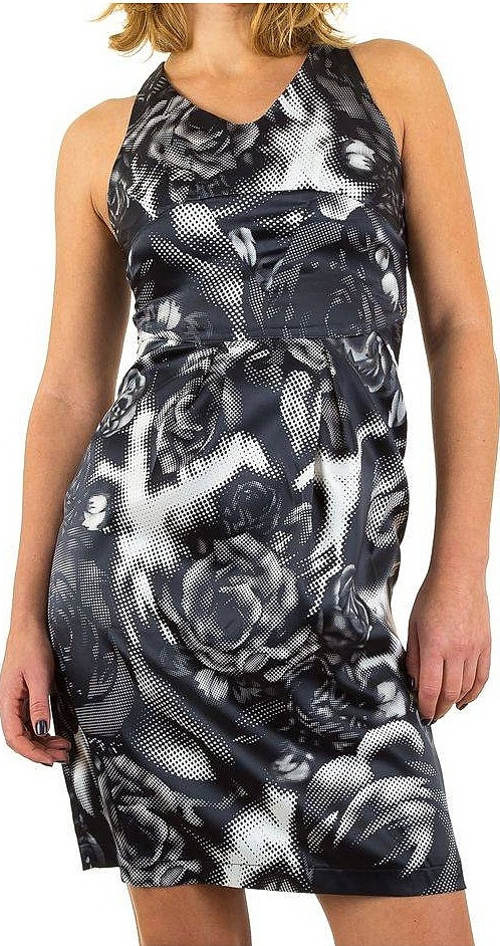 Levné dámské šaty s abstraktním vzorem