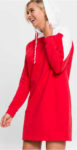 Úpletové mikinové šaty s kapucí