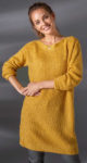 Delší žlutý tunikový pulovr
