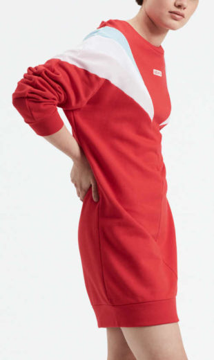 Sportovní červeno bílé zimní šaty LEVI'S Florence