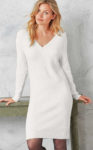 Bílé svetrové zimní šaty výprodej