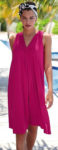 Lehké letní fialové dámské šaty na ramínka