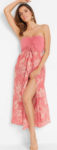 Růžové plážové bandážové šaty s dlouhou sukní