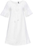 Bílé šaty v moderním a pohodlném střihu s bordurou