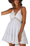 Dámské bílé letní mini šaty v působivém provedení