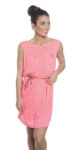 Růžové letní šaty v pohodlném střihu a s moderními puntíky