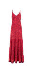 Maxi šaty v červeném provedení s celoplošným potiskem