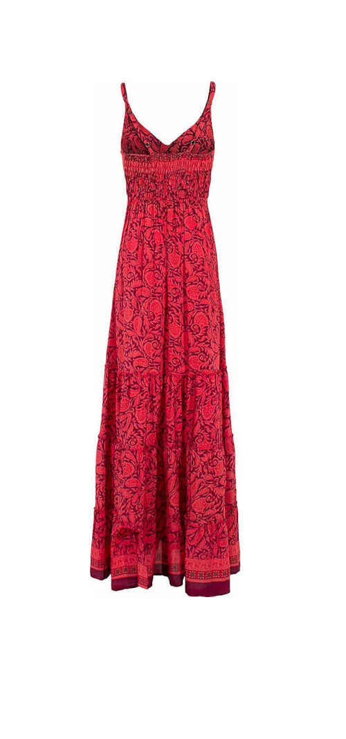 dámské dlouhé šaty červené na ramínka