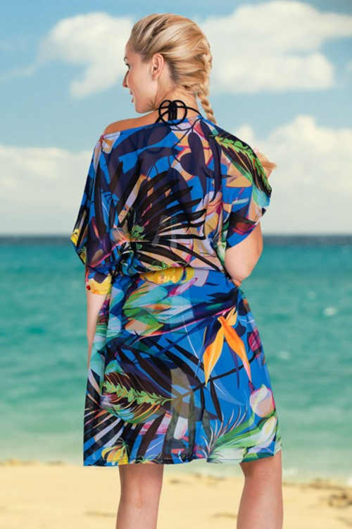 barevné krátké plážové šaty