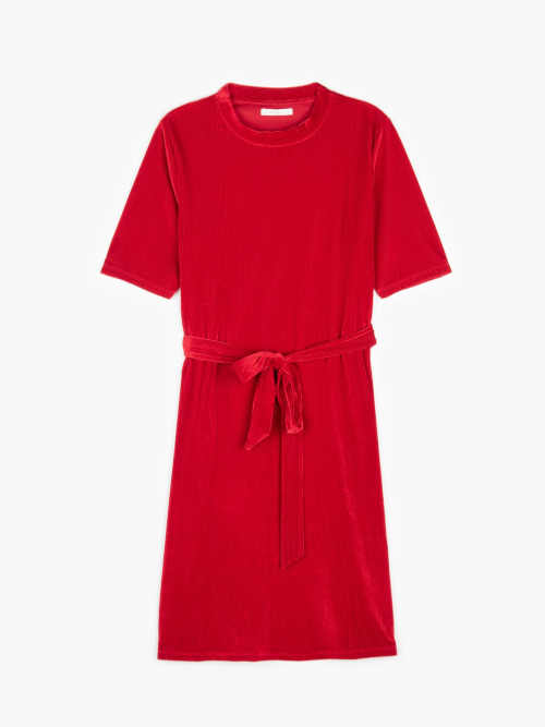 dámské sametové červené šaty