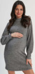 Levné pohodlné těhotenské mini šaty dlouhým rukávem
