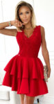 Krátké červené společenské dámské šaty na svatbu