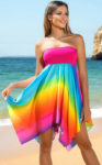 Pestrobarevné plážové šaty/sukně na plavky