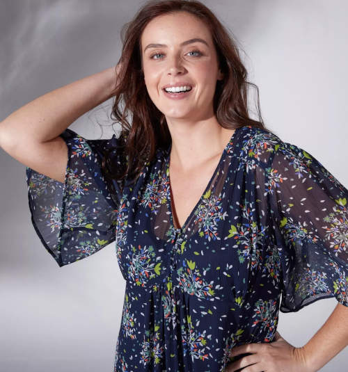 Plus size letní maxi šaty z lehkého sifonu