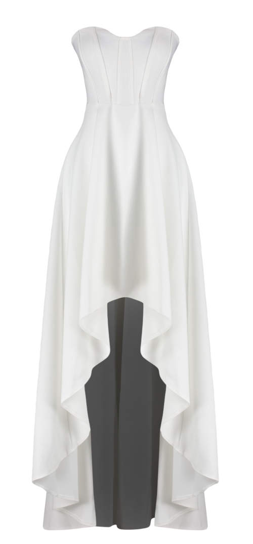 Asymetrické svatební šaty s korzetovým topem