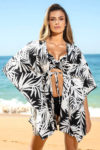 Černobílá letní tunika plážové šaty na plavky Astratex