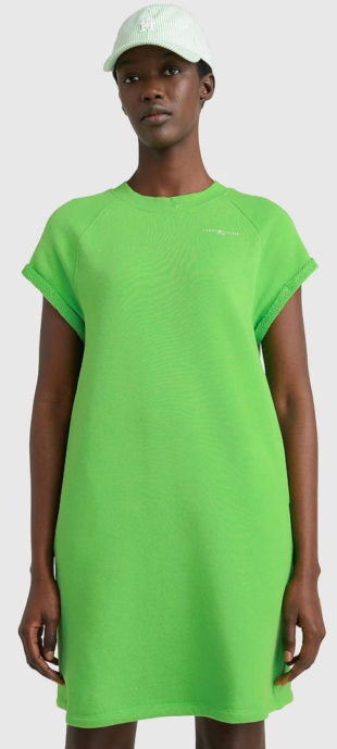 Neonově zelené krátké sportovní dámské šaty Tommy Hilfiger